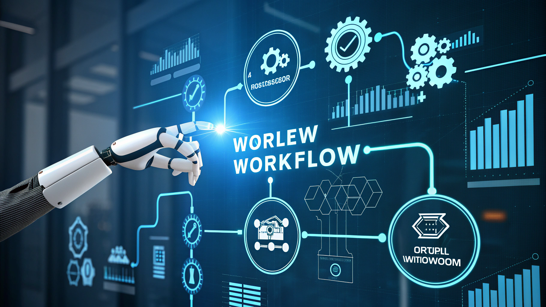  ai robot hand touching digital workflow icons au