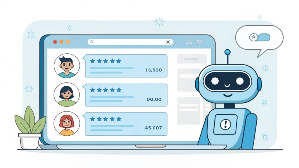 AI chatbot providing instant customer support with automated responses on a website screen.