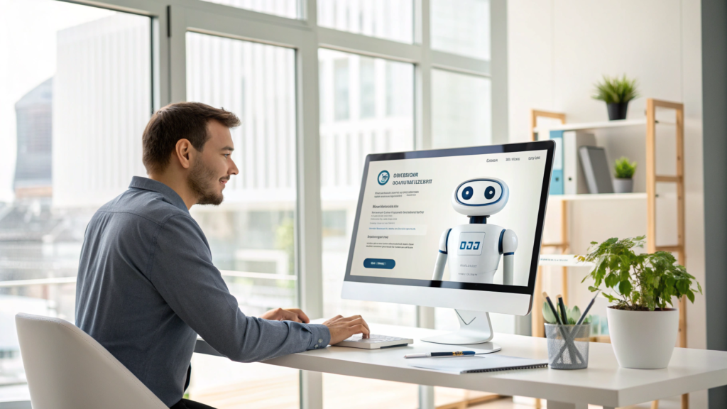 Alt Text: AI chatbot assisting a small business customer on a website.