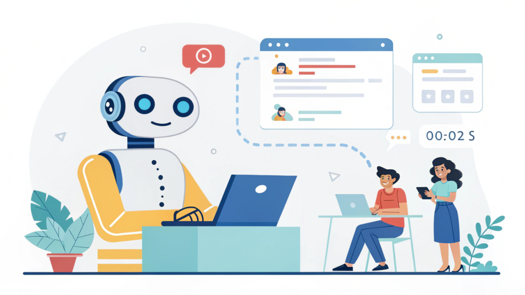 AI chatbot helping small business with customer support.
