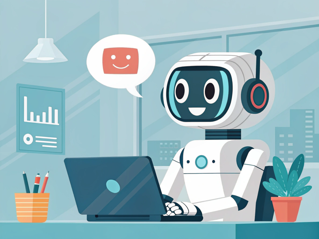 AI chatbot assisting small business customers instantly.