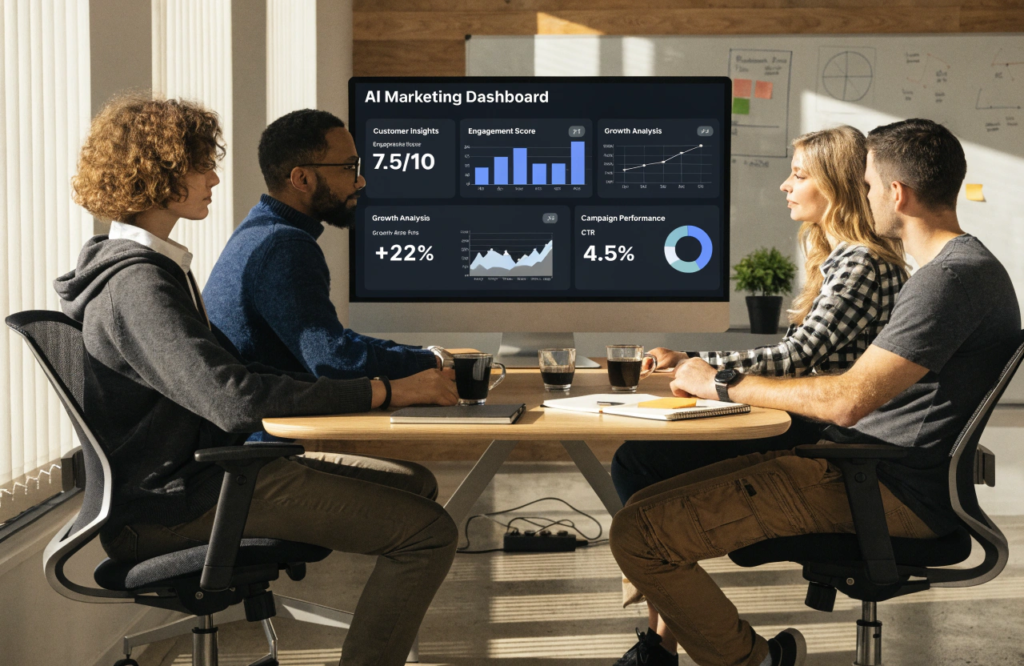 AI analytics dashboard for business marketing strategy